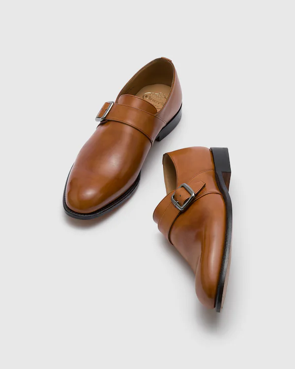Westbury Monk Strap de cuero de ternera blanqueado