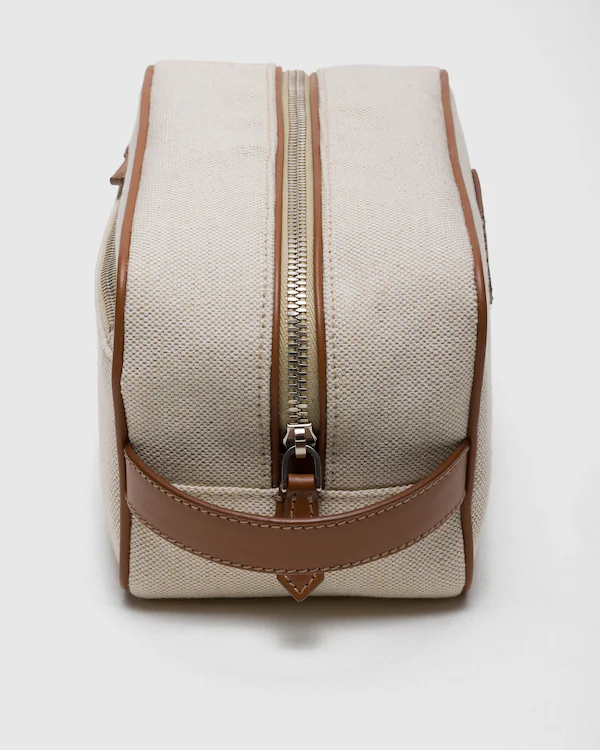 Bolsa de mezcla de lino y cuero Devon