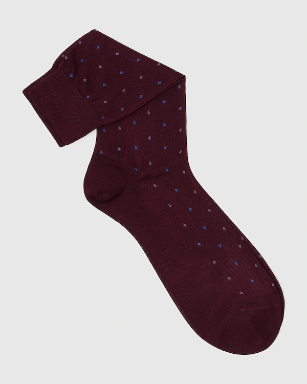 Calcetines de punto de algodón con diamantes contrastantes cortos