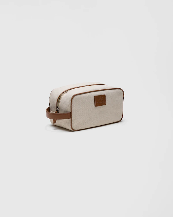 Bolsa de mezcla de lino y cuero Devon