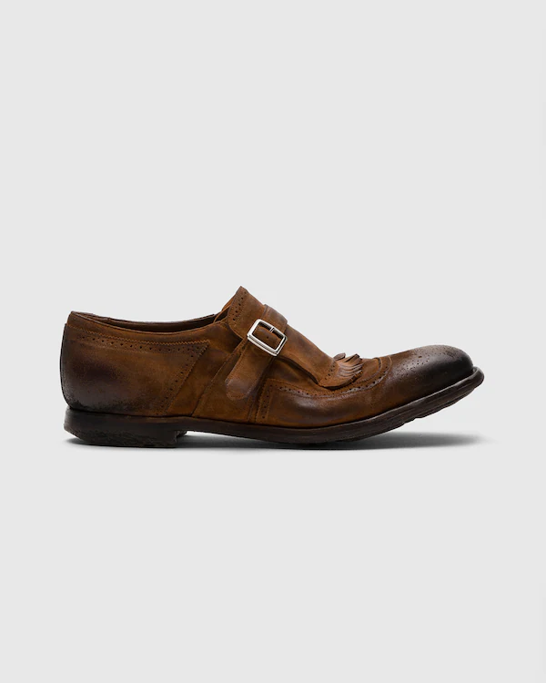 Zapatilla de cuero de gamuza con hebilla Shanghai vintage