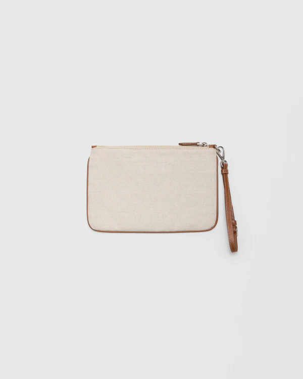 Bolsa de mezcla de lino y cuero