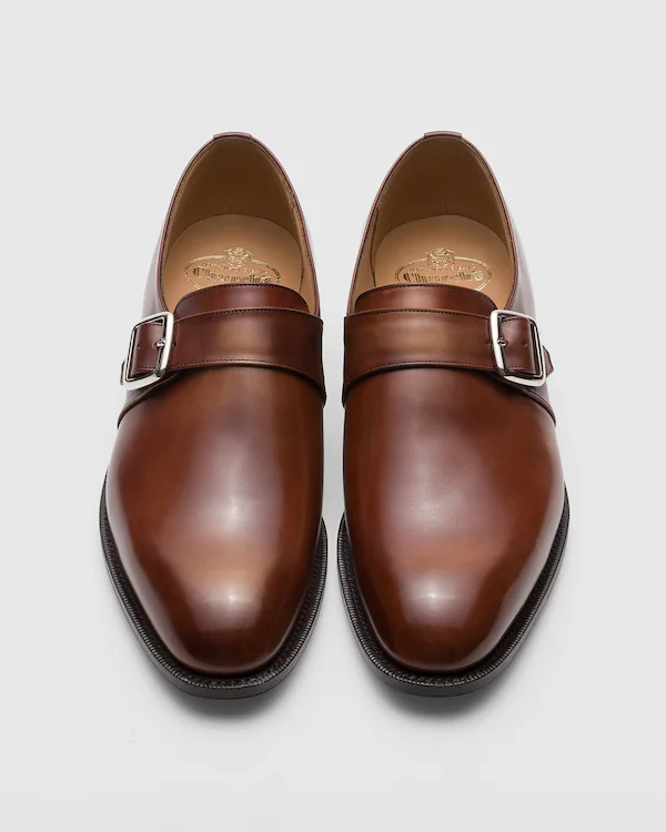 Westbury Monk Strap de cuero de ternera blanqueado
