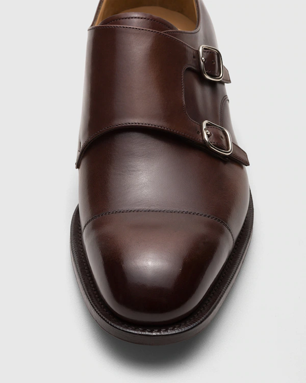 Zapatos formales Monk Strap de piel de ternera blanqueada Cowes