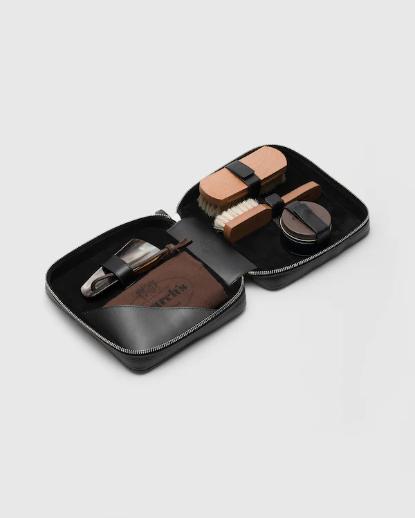 Kit de Cuidado de Zapatos de Viaje Kit Esencial de Limpieza para Cuidado de Zapatos con Estampado de Ciervo en Cuero de Becerro