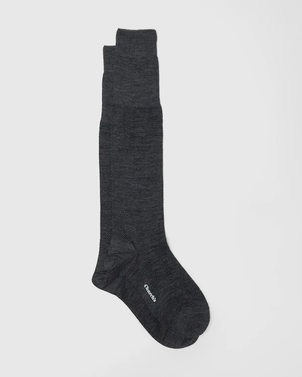 Calcetines largos con patrón de damasco Damasco Lana Calcetines largos