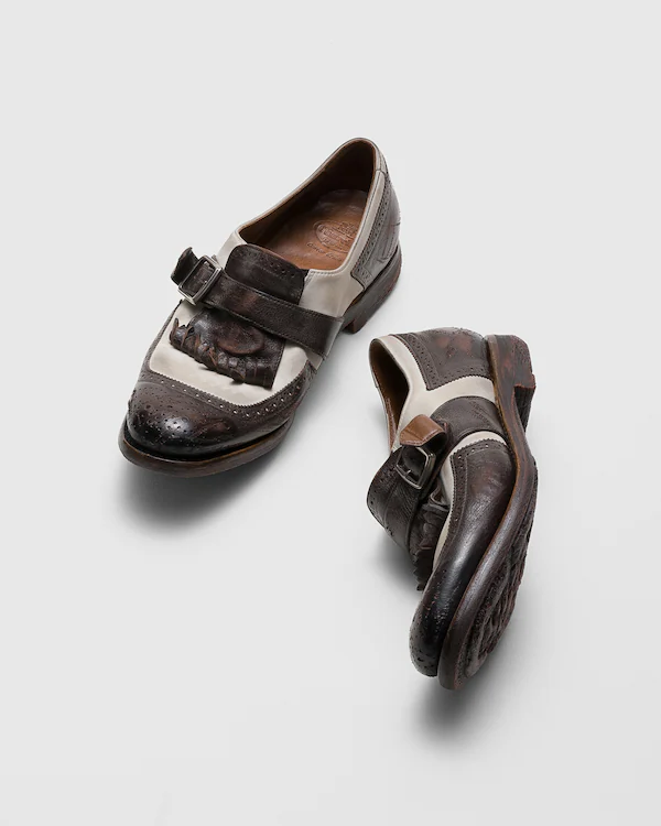 Monk Strap Shanghai de vitela glacé y nubuck