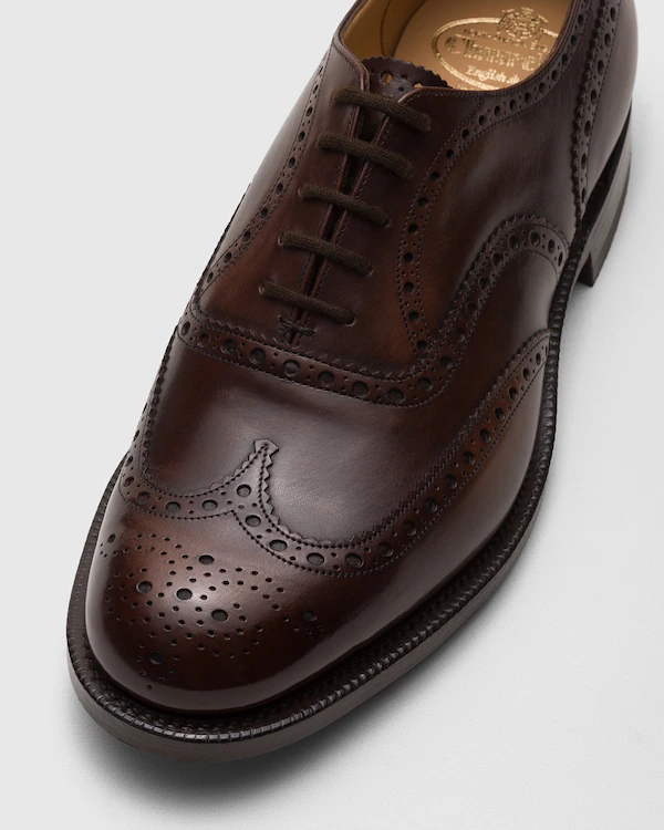 Burwood Oxford Brogue de piel de ternera blanqueada