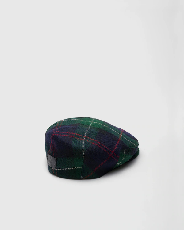 Gorra de conducción de tela tartán de lana de Shetland