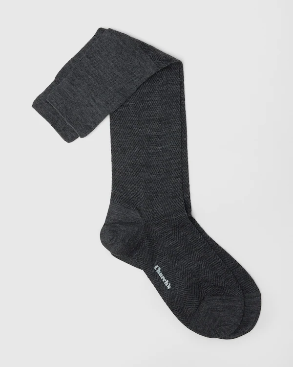 Calcetines largos con patrón de damasco Damasco Lana Calcetines largos